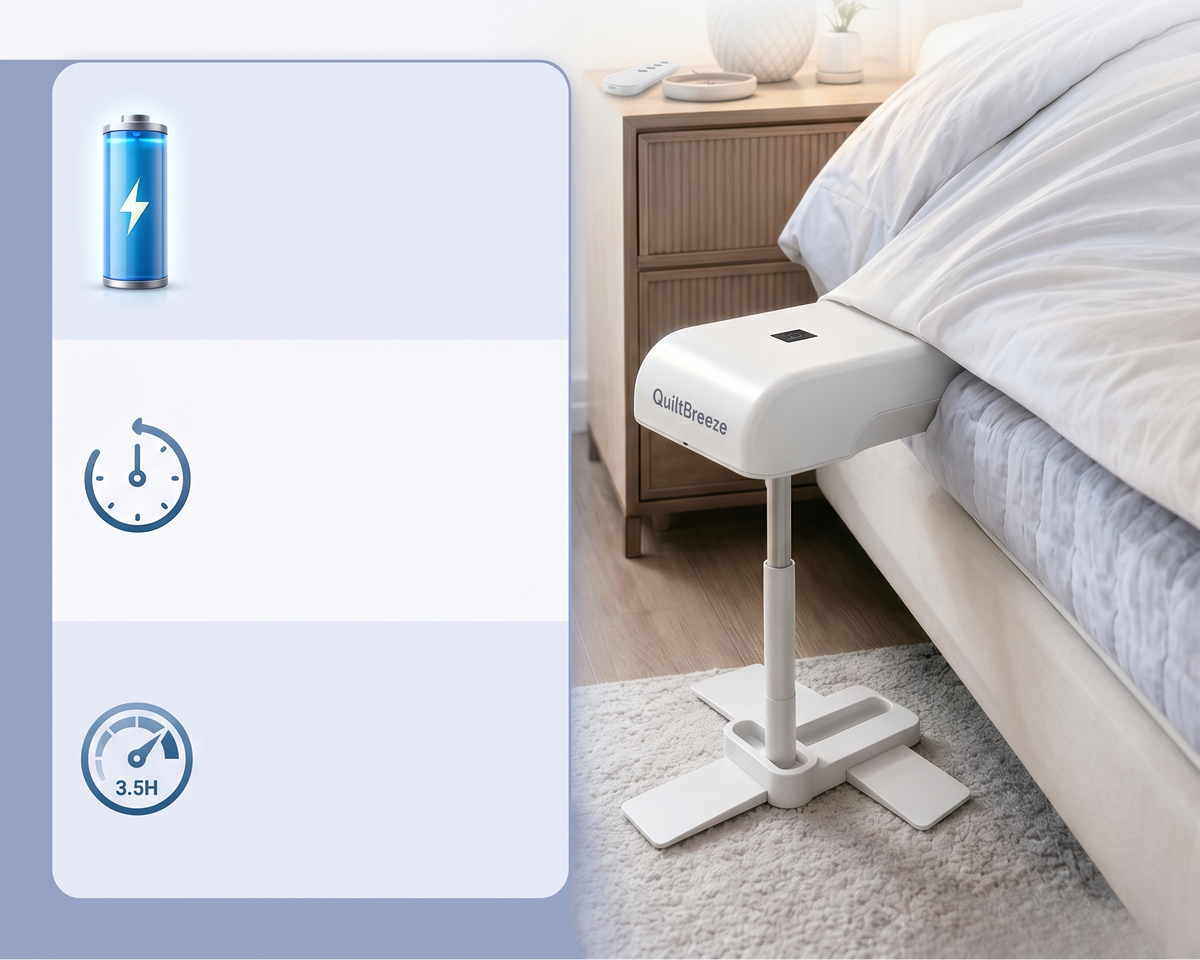 QuiltBreeze™ Cordless Under-Bed Cooling Fan